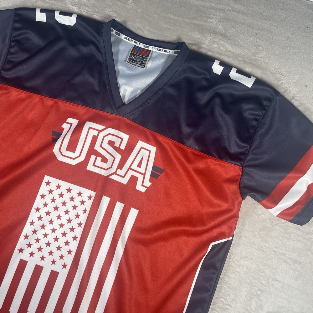 Greater Half 2nd Amendment USA Jersey Men's  2XL America USA Red White Blue‎